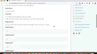 Exceptions String to Integer