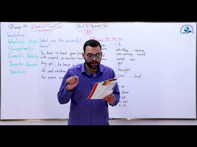 ⁣مادة اللغة اللغة الانكليزية للصف الثالث المتوسط :الوحدة الخامسة ،الدرس العاشر