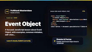Event Object Explained FullStack Masterclass JavaScript Course