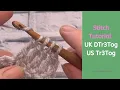 How to crochet DTr3Tog UK Tr3Tog US stitch tutorial