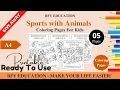 FREE Sports with Animals Coloring Pages For Kids 5 Pages