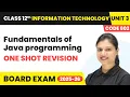 Chapter 3 40 One Shot Revision Fundamentals of Java programming Introduction to Java Object C