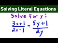 Solving Literal Equations - Algebra 1