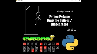 Hangman - Create Alphabet Buttons Draw Hidden Word Python Pygame Module Programming Beginners