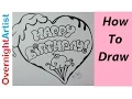 Write happy birt ay bubble letters ice cream heart