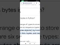 Python Basics in Tamil Bytes data types byte array