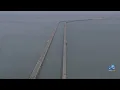 Chesapeake Bay Bridge-Tunnel under level 1 wind restrictions