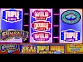 HUGE JACKPOTS HIT Triple Double Jackpot Wild Nudging Stacks Biloxi Pinball Slot