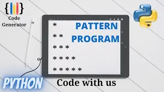 Half Pyramid Pattern Program in Python Python for Beginners Code Generator CG