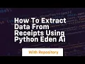 How to extract data from receipts using python eden ai