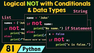 Logical NOT with Conditionals and Data Types in Python