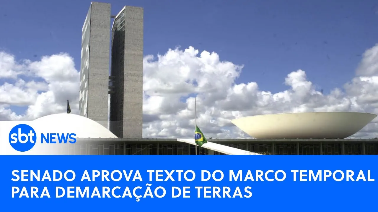 Senado aprova texto do marco temporal para demarcação de terras indígenas| #SBTNewsnaTV (28/09/23)