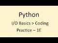 Coding Practice - 1E Basics Python NxtWave CCBP