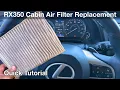 2021 Lexus Rx350 How to replace cabin air filter