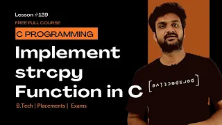 Program to Implement strcpy Function in C C Programming Lesson 129