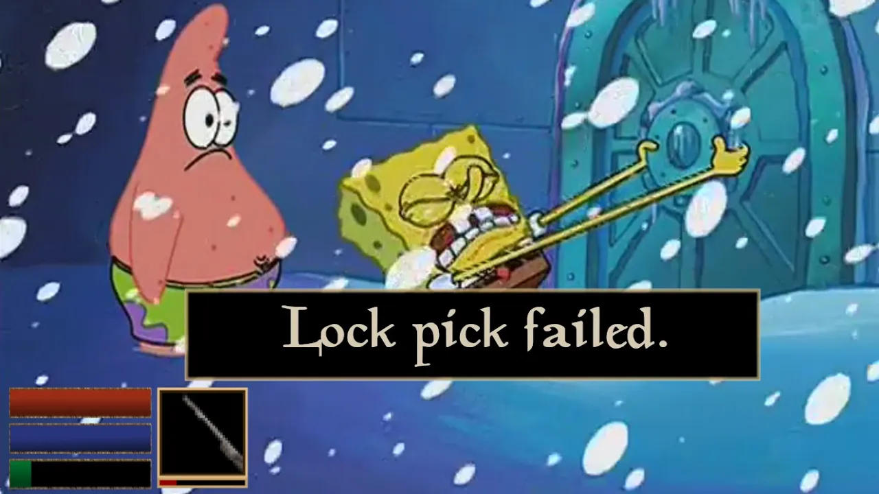 trying to open a lock in Morrowind trying to open a lock in Morrowind