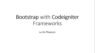 Bootstrap with Codeigniter Complete Tutorial part 1