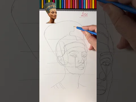 كيف رسم Nefertiti بأقلام الرصاص بسهولة !؟ #drawing #art #رسم