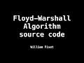 Floyd Warshall All Pairs Shortest Path Algorithm Graph Theory Dynamic Programming Source Code