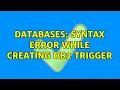 Databases Syntax error while creating DB2 Trigger