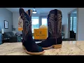 R Watson Black Rough Out Cowboy Boot