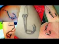 Fishing hook tattoo Fishing hook banane ka tarika Fishing hook making