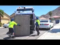 Republic Services - Autocar Mcneilus Rear Loader 1313 Packing on Bulky Waste in Nevada