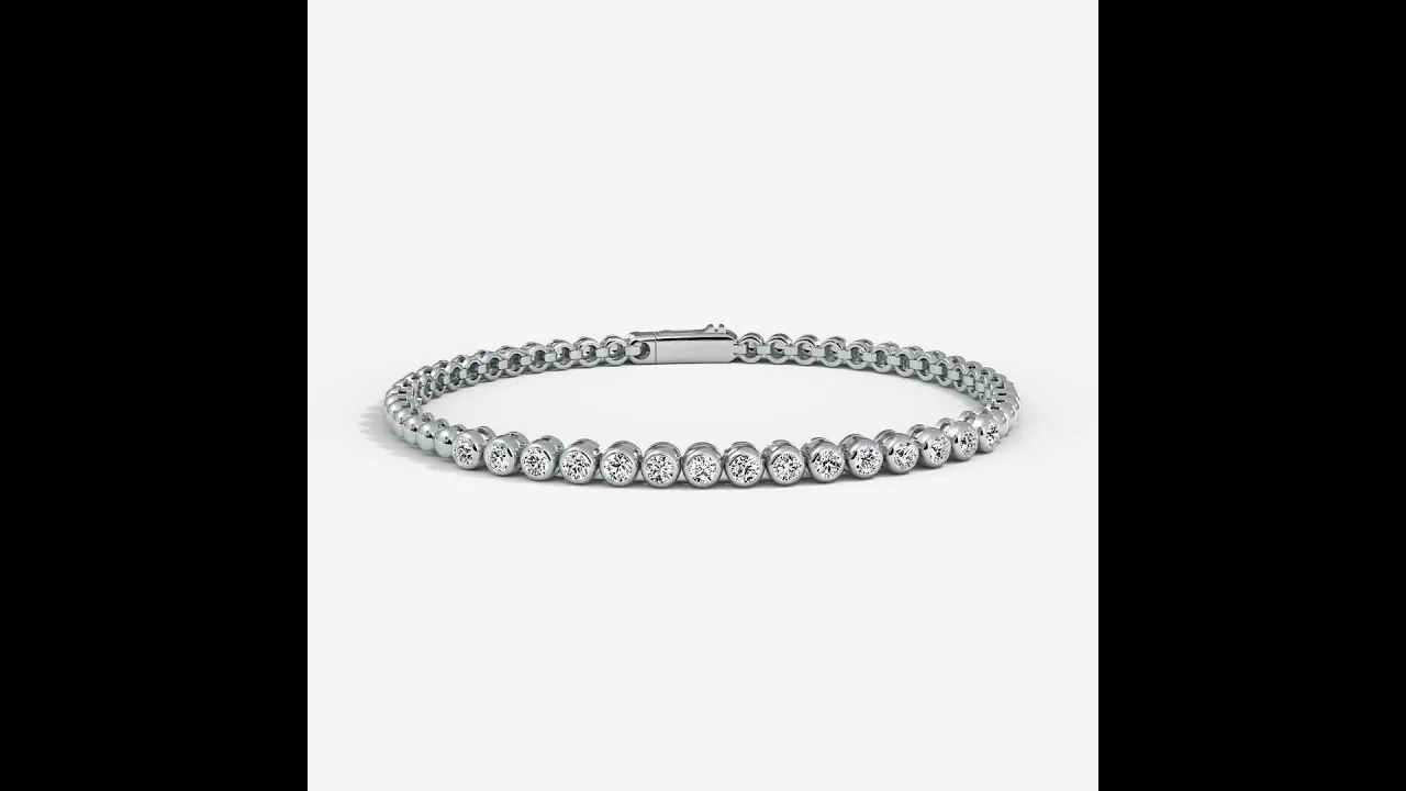 1 CTW Bezel Set Lab-Grown Diamond Tennis Bracelet in Sterling Silver