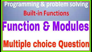 Python In-Built Functions MCQ question Programming problem solving