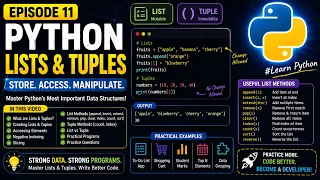 Python Lists Tuples Explained for Beginners List Methods Tuple Operations Episode 11