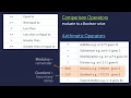 Arithmetic and Boolean Operators