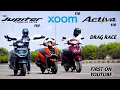 Download Lagu Honda Activa Vs TVS Jupiter Vs Hero Xoom 110 | Drag Race