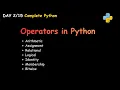 Operators in Python Arithmetic Relational Logical More Day 2