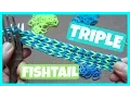 Rainbow Loom Bracelet Triple Fishtail without Loom on 2 Forks