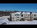 The Preserve Apartments after a snowstorm