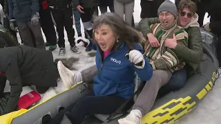 KHOU 11 crews join Houstonians sliding down hills in the snow!