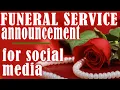 Red Roses - Sample Funeral Announcement