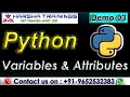Python Demo 03 Python Variables and Attributes Python Tutorial Harsha Trainings