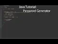 Java Tutorial Password Generator