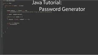 Java Tutorial Password Generator
