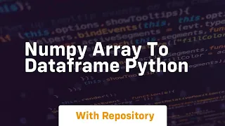 numpy array to dataframe python