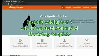How to Install CodeIgniter 3 and Integrate downloaded Bootstrap template
