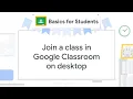 Join a class in Google Classroom on desktop