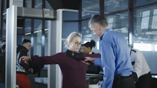 Airport Security Guard Checking Passenger Stock Video  Airport Security Guard Checking Passenger Stock Video
