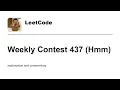 Chatgpt wins again Leetcode Weekly Contest 437 Hmm with commentary