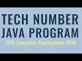 Tech Number in Java ICSE Computer Applications 2019