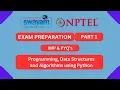 Programming Data Structures And Algorithms Using Python Part 1 NPTEL Exam Series 2024