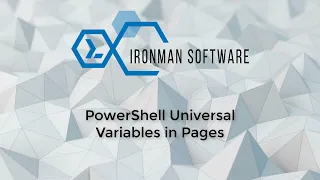 PowerShell Universal - Variables in Pages