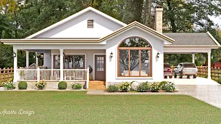 Lovely House Design With Floor Plan 3 Bedroom With 2-Car Carport Small Yet Elegant Home ID 1004