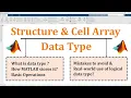 Data type in matlab Part-5 Structure Data type in matlab Cell Array Data type in matlab